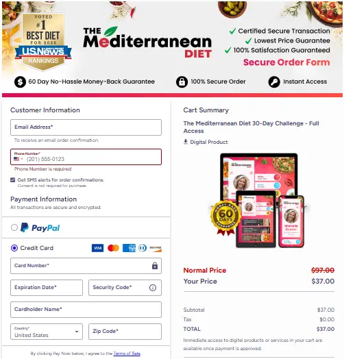 The Mediterranean Diet - Secure Checkout Page